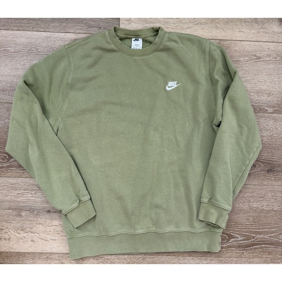 Nike Other - Nike Club Fleece Crewneck Sweatshirt L Olive Green Mens‎ Stain See Pics